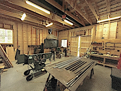 Interior of new blacksmith's shop